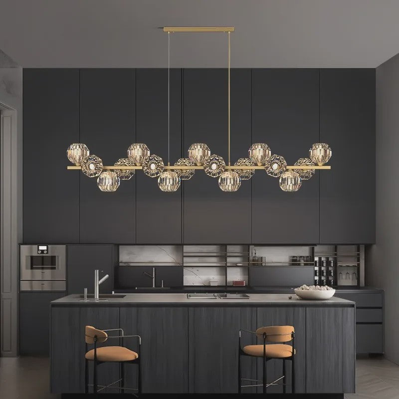 Moderne LED Plafondlamp - Hanglamp met Kristallen Bollen voor Woonkamer & Eetkamer