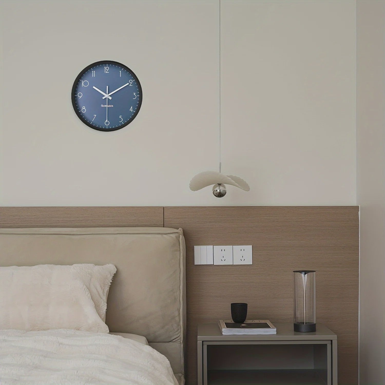 Moderne Donkerblauwe Wandklok - Stille Quartz, 20cm - Woonkamer, Keuken, Slaapkamer Decoratie