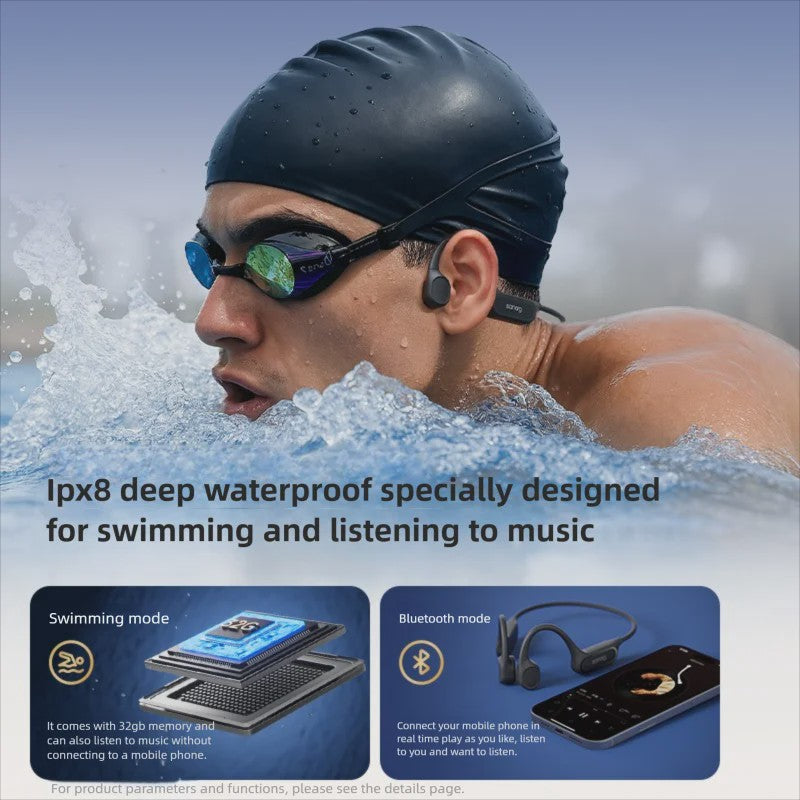 Sanag B33S Bone Conduction Oordopjes - IPX8 Waterdicht & 32GB MP3 Speler