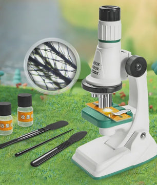 Kinderen Microscoop Set 200x-1200x Vergroting met LED Licht - STEM Educatief Speelgoed