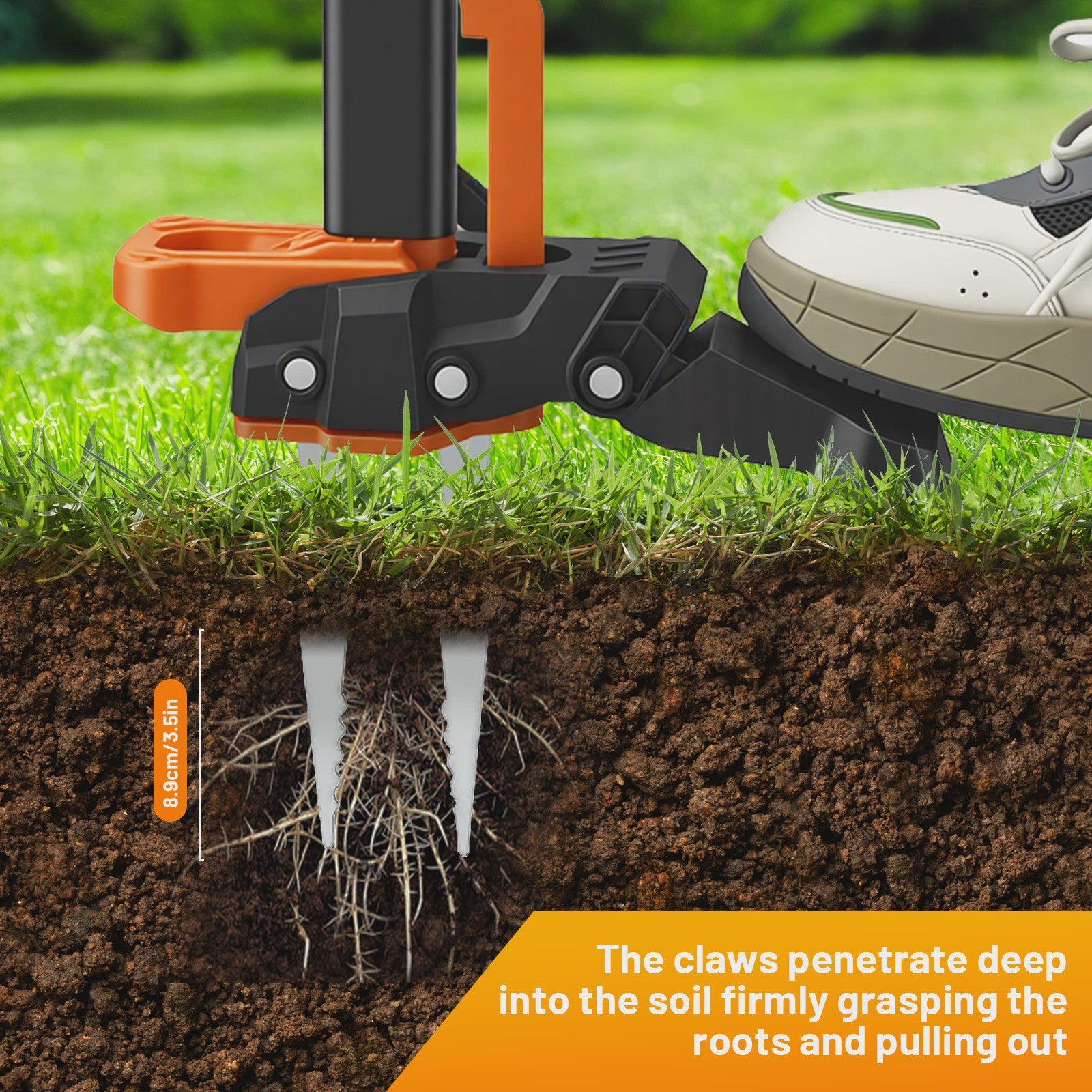 Weed Cutter With Hand Fork Weed Remover Device, Weeder With Long Handle And Stainless Steel Claws, Ideal For Garden And Lawn
