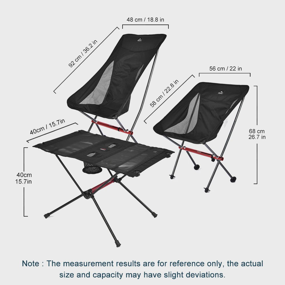 Lichtgewicht Opvouwbare Campingstoel en Tafel Set - Outdoor, Picnic, Reizen
