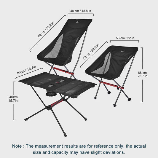Lichtgewicht Opvouwbare Campingstoel en Tafel Set - Outdoor, Picnic, Reizen