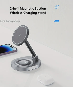 3-in-1 Magnetische Draadloze Oplader Stand & Pad voor iPhone, Apple Watch & AirPods