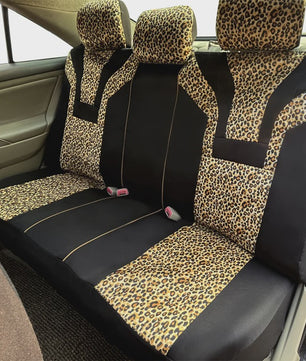 Luxe Leopard Print Autostoelhoes - Universeel & Winterklaar