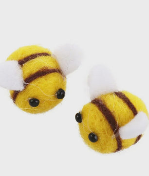 Set van 10 Kawaii Vilten Bijen - Decoratie & DIY Accessoires