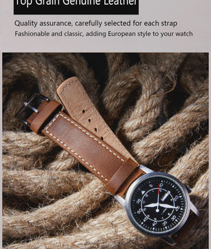 Top Grain Echt Lederen Horlogeband - 20mm/22mm Quick Release - Voor Heren, Dames & Samsung Galaxy Watch