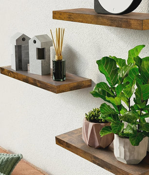 Zwevende Wandplank Massief Hout - Strak Design, Ruimtebesparend & Decoratief