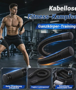 UMAY Draadloze Fitness Battle Rope - Krachttraining voor Core, Bovenlichaam & Full Body