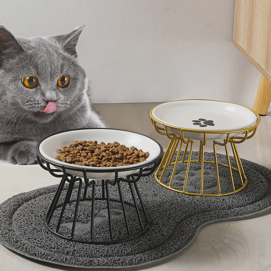 Keramische Verhoogde Voerbak & Waterbak op Standaard voor Katten en Honden