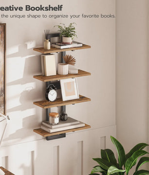 Zwevende Wandplanken Set van 2 - Decoratieve en Functionele Opbergplanken voor Woonkamer, Slaapkamer en Keuken