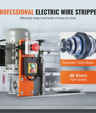 Professionele Elektrische Kabelstripper - 750W, 1.5-32mm, 10 Kanalen voor Koper Recycling