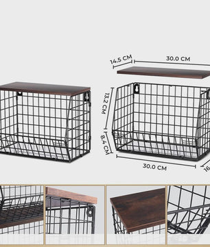 Set van 2 Opbergmanden met Deksel - Stijlvol en Praktisch voor Keuken, Kantoor & Badkamer