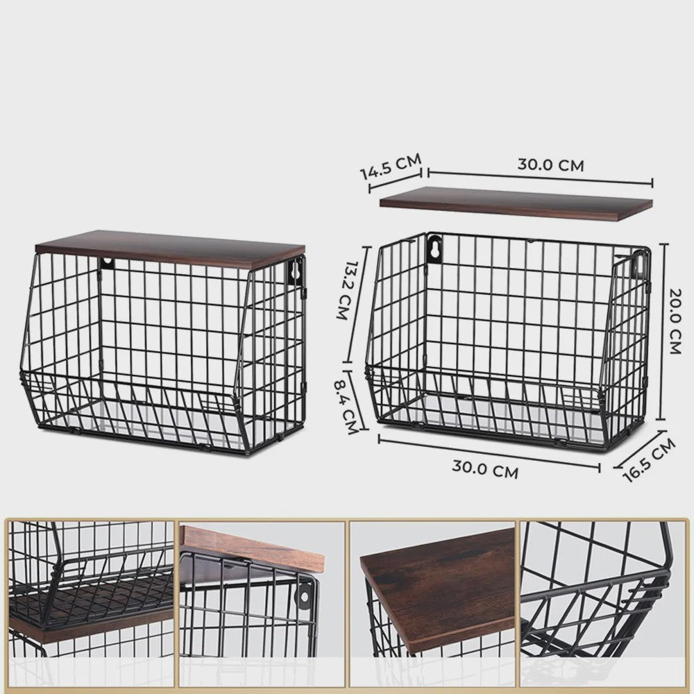 Set van 2 Opbergmanden met Deksel - Stijlvol en Praktisch voor Keuken, Kantoor & Badkamer