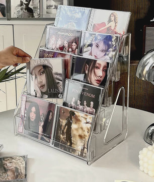 Transparant CD-rek & Opbergbox voor Vinylplaten en Mini Discs - Stijlvolle Collectie Display