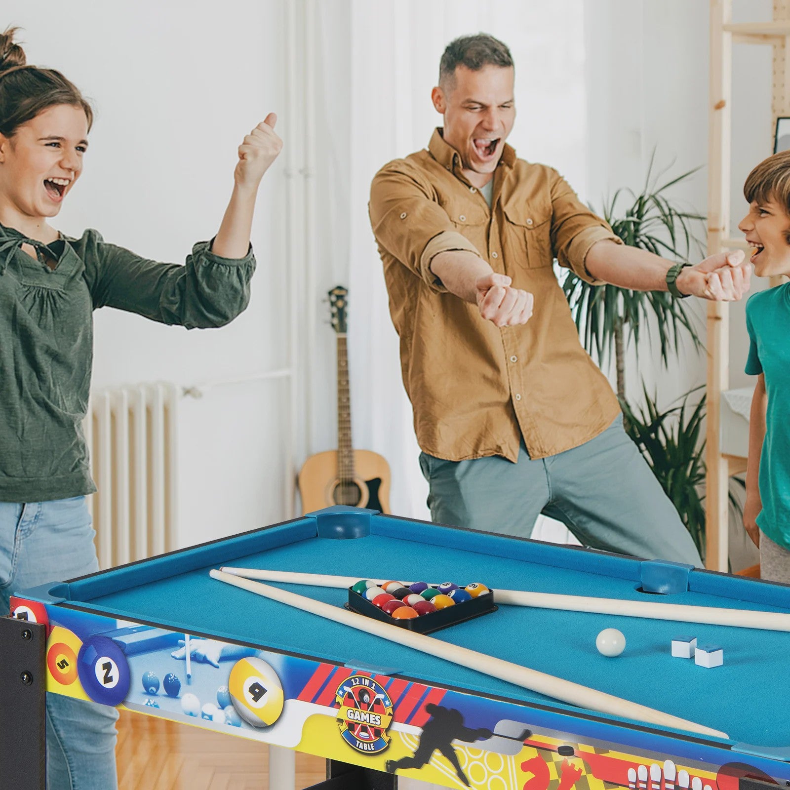 12-in-1 Multifunctionele Speltafel: Voetbal, Biljart, Air Hockey, Tafeltennis & Meer!