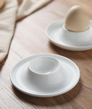 Set van 4 Luxe Porseleinen Eierdopjes - Stapelbaar & Elegant voor Ontbijt