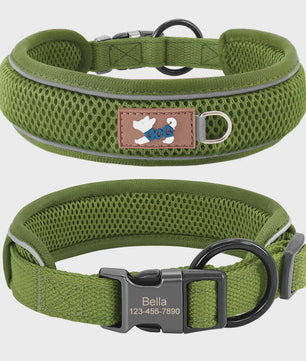 Gepersonaliseerde Hondenhalsband - Ademend Mesh, Reflecterend & Duurzaam