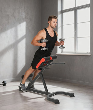 SPORTNOW Verstelbare Trainingsbank met 5 standen, Roman Chair, 112x62x88 cm, Zwart/Rood