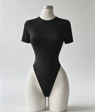 Dames Bodysuit met Open Rug en Korte Mouwen - Comfortabel en Stijlvol