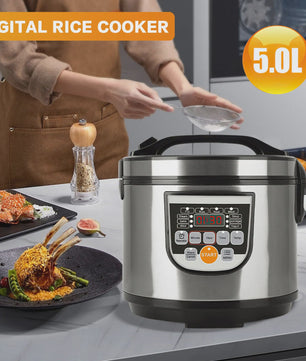 5L Digitale Rijstkoker & Multi-Cooker: Stoom, Soep, Porridge & Meer