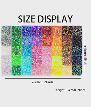 40 Kleuren Strass Steentjes Set 3mm - DIY Versier Kit voor Kleding, Nagels & Decoratie