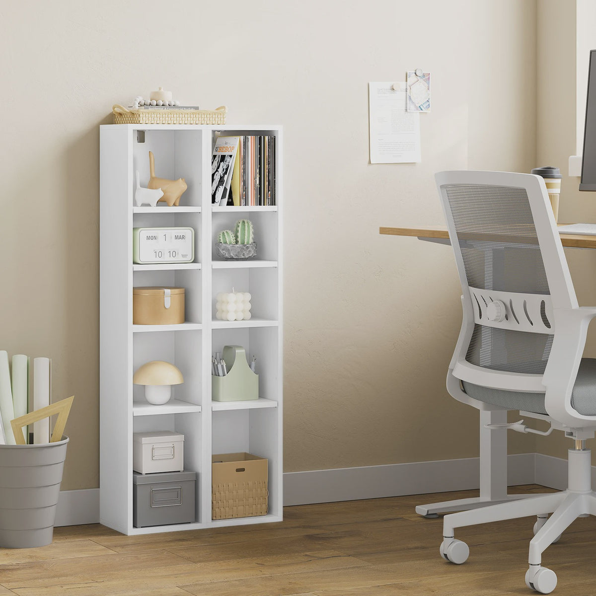 Boekenkast 10 Vakken - Staande Opbergkast voor Woonkamer & Kinderkamer