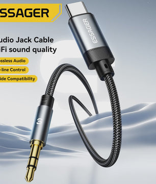 Essager USB-C naar 3.5mm Audio Jack Adapter Kabel - Hoge Kwaliteit Geluid voor Telefoons & Speakers