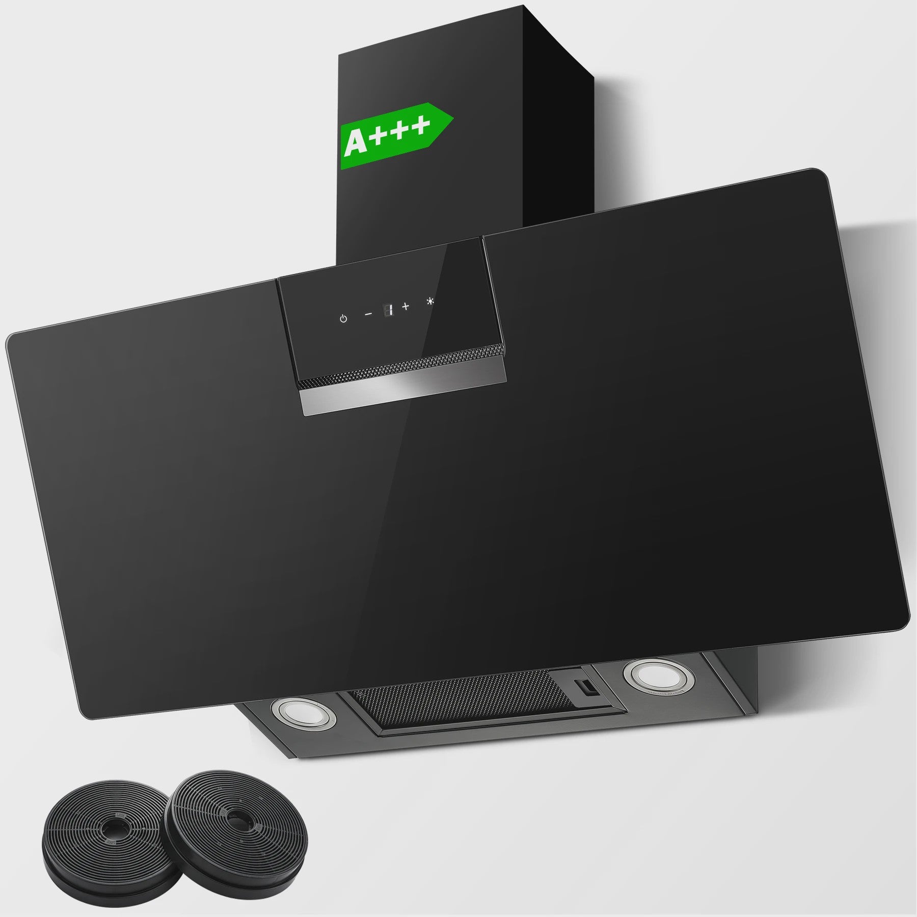 90cm Zwarte Wandafzuigkap met LED, Touch Control en 800m³/h - Energieklasse A+++