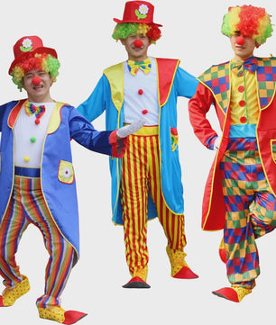 Grappig Clown Kostuum Heren - Joker & Magiër Outfit voor Feest & Optreden
