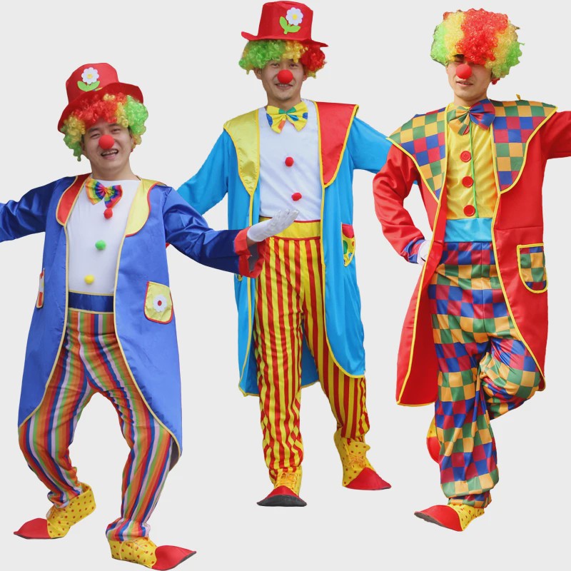 Grappig Clown Kostuum Heren - Joker & Magiër Outfit voor Feest & Optreden