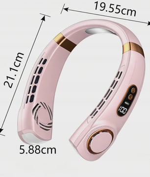 Draagbare Bladloze Nekventilator: USB Oplaadbaar, Stil, 5 Snelheden & LED Display