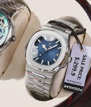 POEDAGAR Luxe Herenhorloge - RVS, Waterdicht, Lichtgevend & Datumfunctie