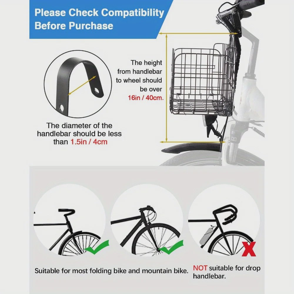 Grote Fietsmand voor Voor- of Achteraan – Ruime Opbergtas voor Boodschappen, Huisdieren en Meer