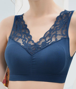 Comfortabele Seamless Lace Bralette voor Dames - Push-Up & Draadloos Sport BH