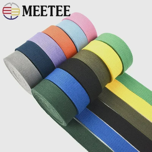4 Meter Katoenen Band - 1.3mm Dikke Webbing voor Tassen, Riemen & DIY Projecten (20-50mm Breed)
