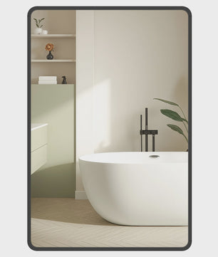 Rechthoekige Wandspiegel met Aluminium Frame en Veiligheidsglas - 61x91 cm