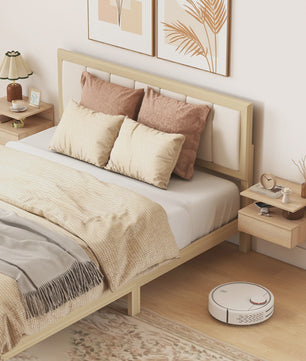 Set van 2 Zwevende Nachtkastjes met Lade - Wandmontage, Modern Design, Eikenlook
