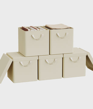Opvouwbare Opbergbox met Deksel - Set van 3 of 5 - Stoffen Organizer voor Kleding en Speelgoed