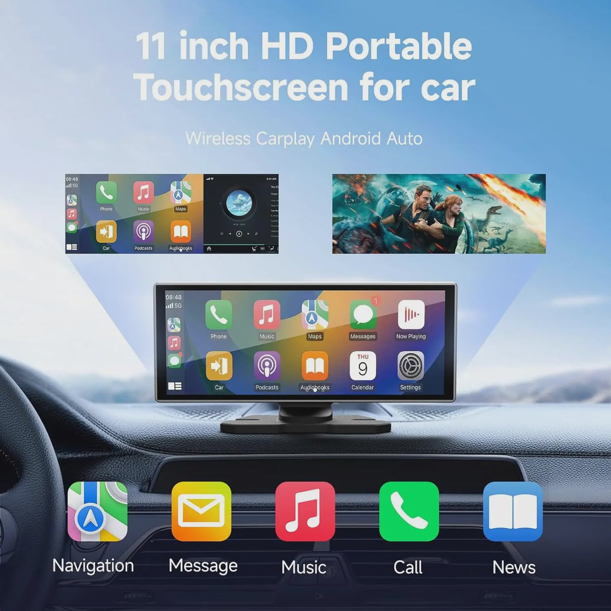 Universele 11.26" Draadloze CarPlay & Android Auto Multimedia Auto Scherm