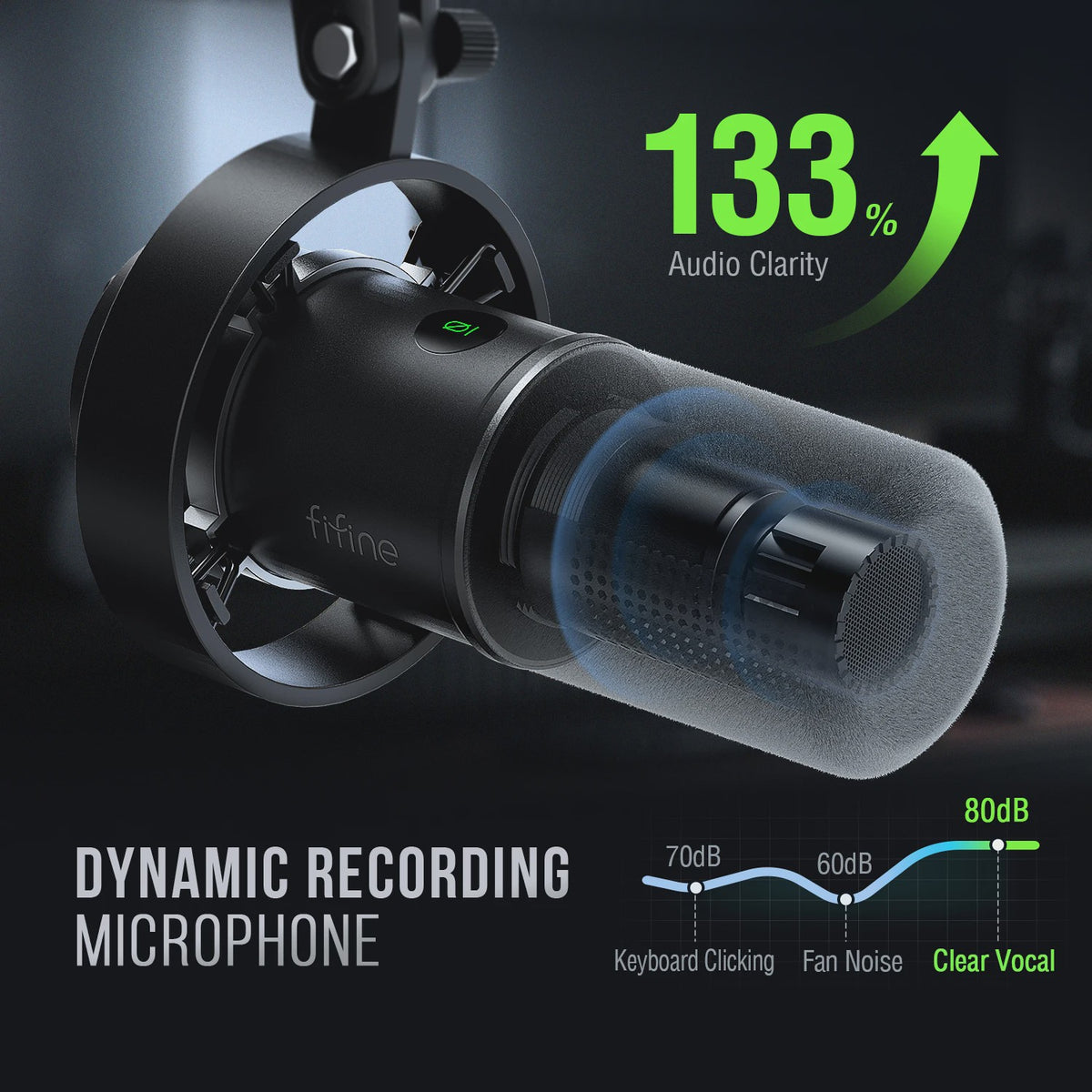 FIFINE K688 Dynamische Microfoon: USB/XLR, Touch-Mute, Volumeregeling & Koptelefoonaansluiting