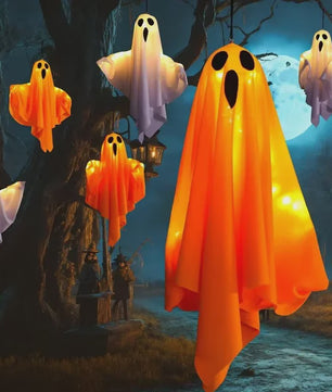 Halloween Hangende Spook met LED Verlichting - Spookachtige Decoratie voor Binnen en Buiten