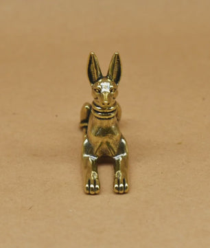 Vintage Messing Beeldje Egyptische Farao Hond - Decoratief Kunstobject voor Huis, Kantoor of Boekenplank