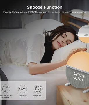Sunrise Wekker met Wake-up Light, Nachtlamp en Sfeervolle Zonsopgang Simulatie