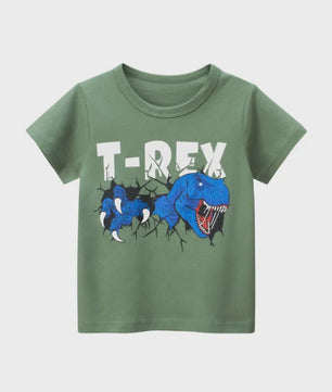 Zomer T-shirts Jongens 2-8 Jaar - Katoen, Korte Mouw met Leuke Prints