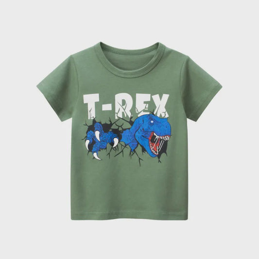 Zomer T-shirts Jongens 2-8 Jaar - Katoen, Korte Mouw met Leuke Prints
