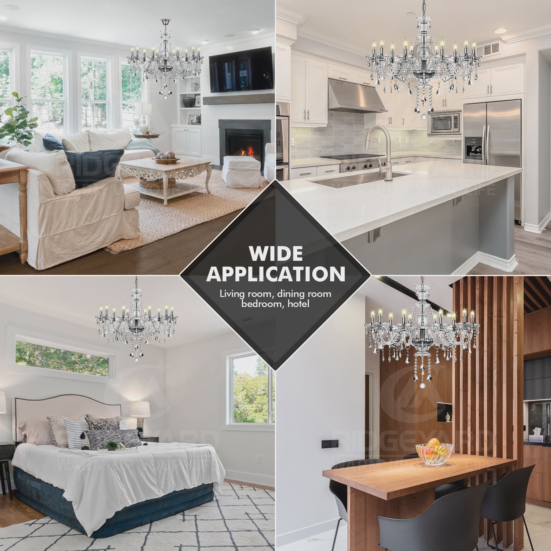 Luxe 10-Lichts K9 Kristallen Kroonluchter - Elegant en Modern Design