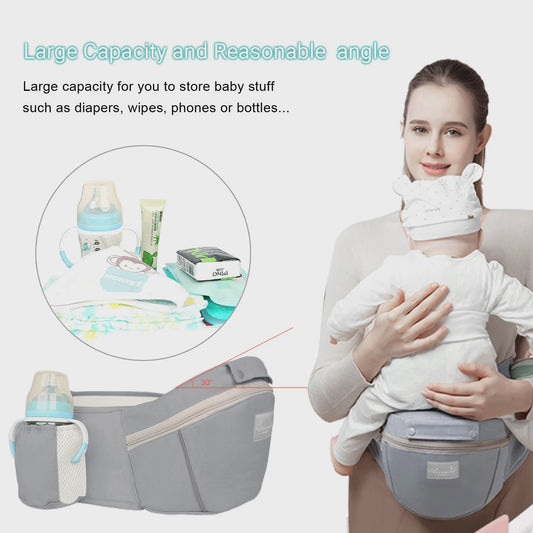 Ergonomische Baby Draagzak Multifunctioneel met Heupstoel - 0 tot 36 Maanden