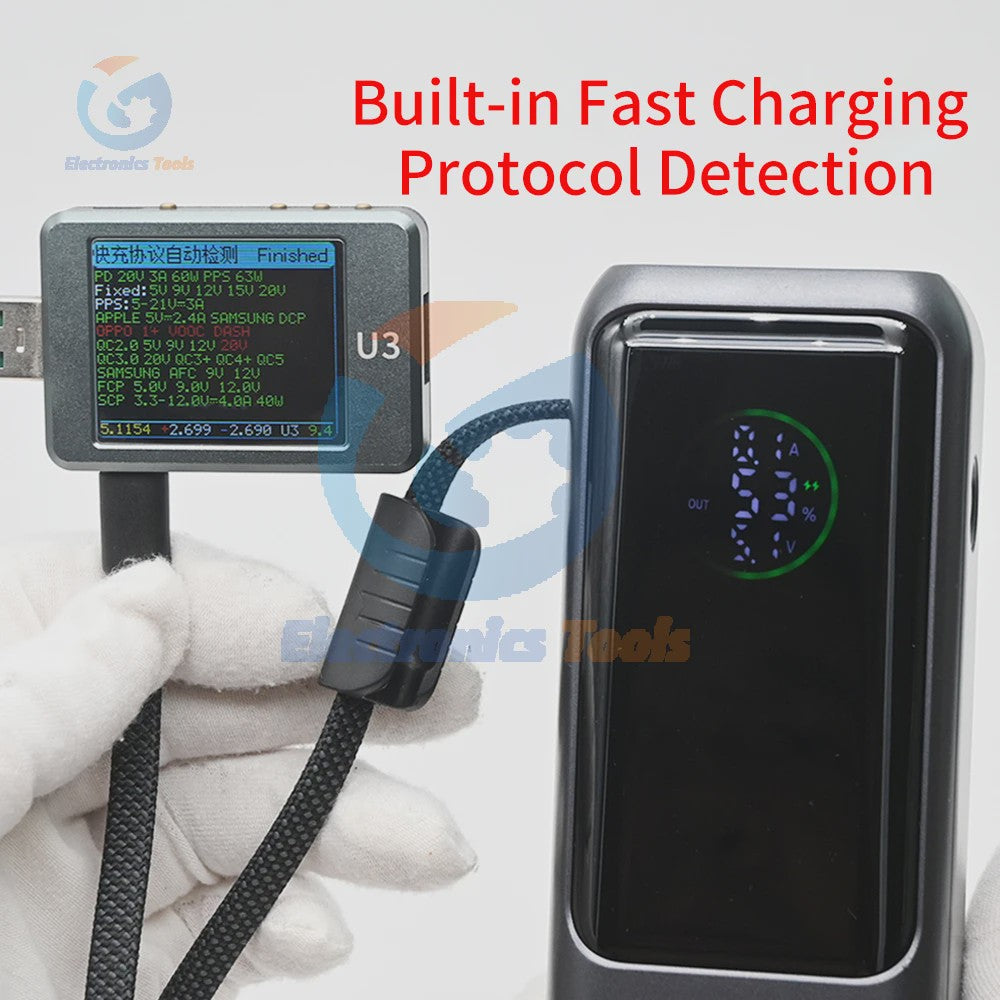 DIY Powerbank Kit: 100W PD Fast Charging Behuizing voor 4x 21700 Batterijen