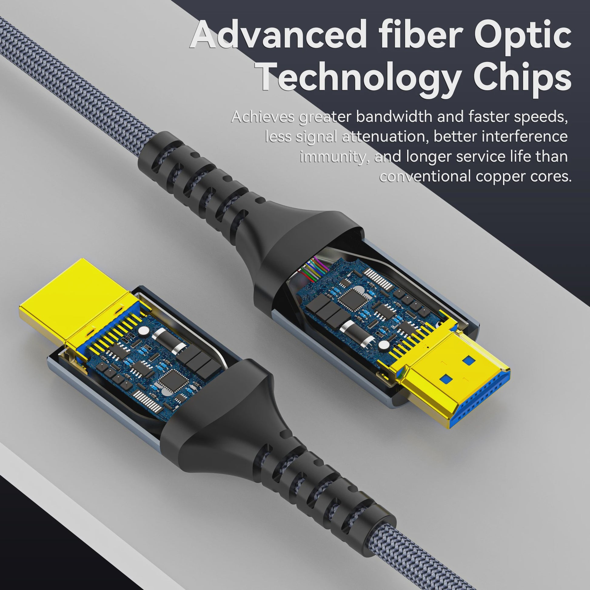 8K HDMI 2.1 Fiber Optic Kabel - 8K60Hz, 4K120Hz, Dynamic HDR, eARC, HDCP 2.3